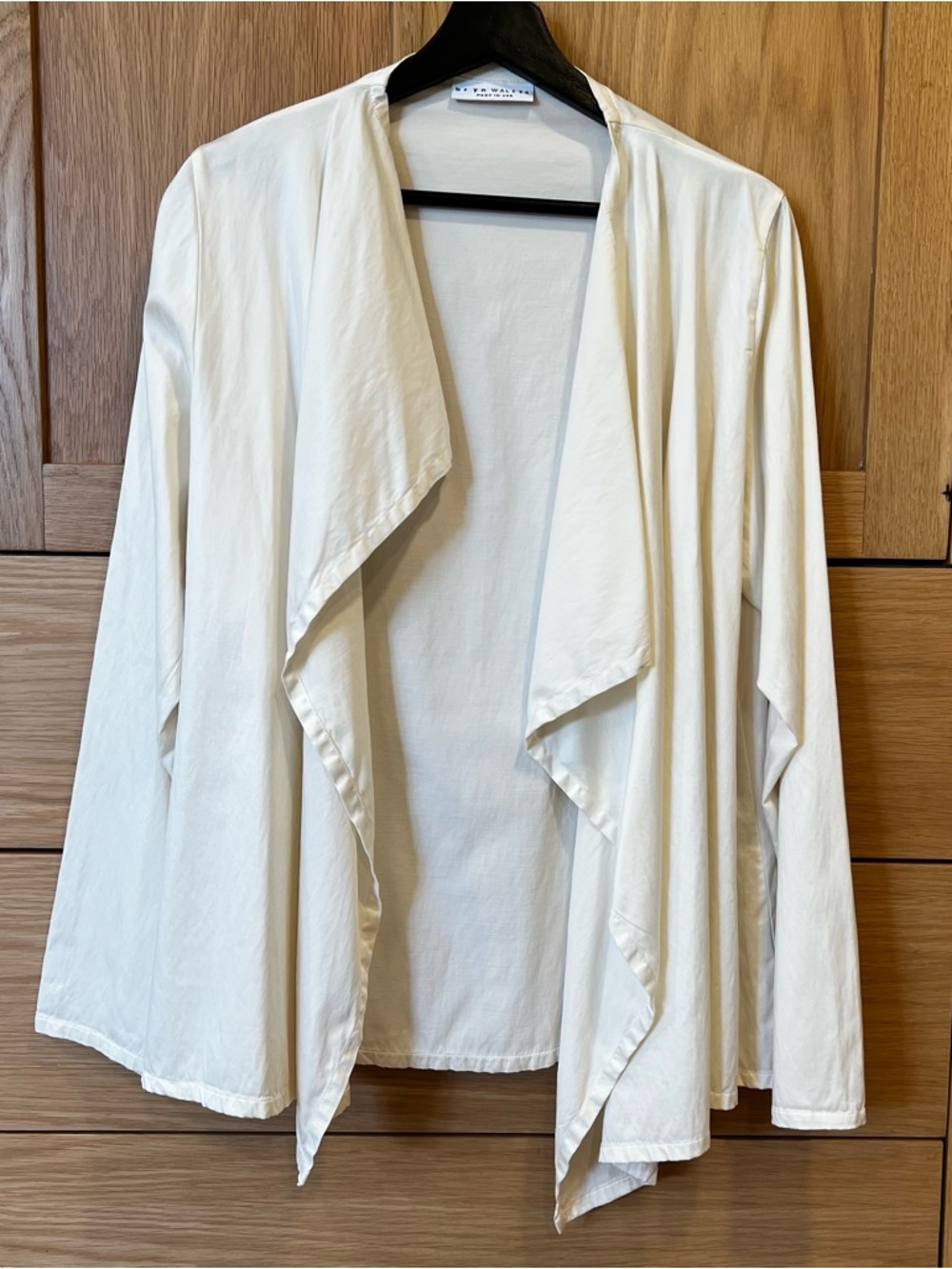 Bryn Walker Open Waterfall Jacket Ivory Size Small Spring Coastal Lagenlook